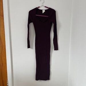 H&M Deep Purple Long Sleeve Dress